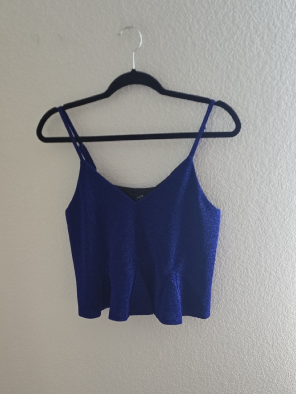 Shimmery Cobalt Blue Spaghetti-Strap Cami